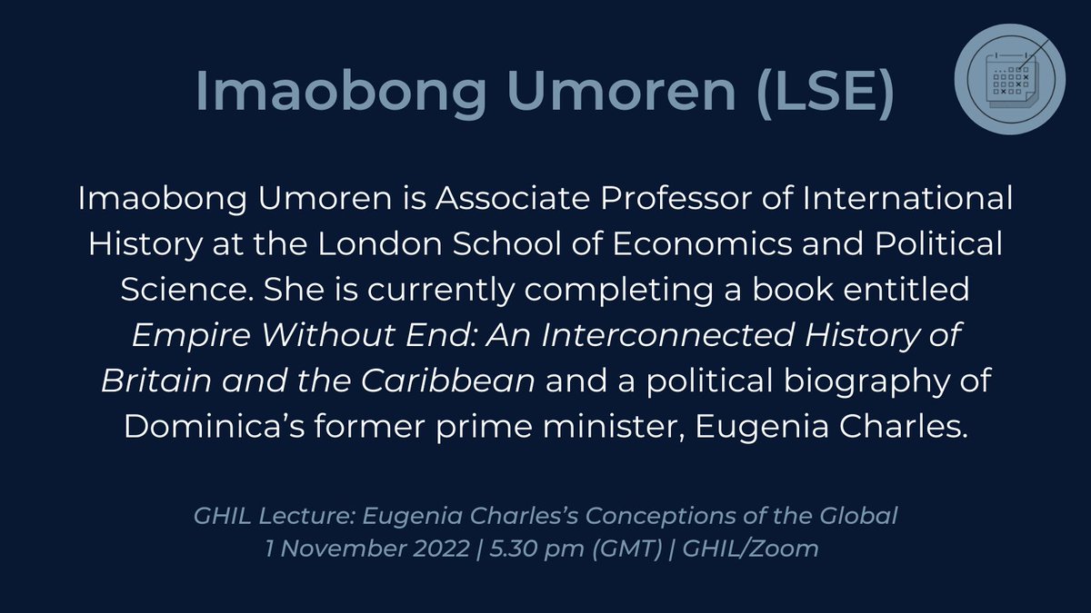 German Historical Institute London (@ghilondon) on Twitter photo It is our pleasure to introduce Imaobong Umoren (<a href="/ImaobongUmoren3/">Imaobong Umoren</a>) from <a href="/lsehistory/">LSE International History</a> ahead of her #GHIL lecture tonight!
There is still time to sign up via this link: ghil.ac.uk/events/lecture….
#intellectualhistory #twitterstorians It is our pleasure to introduce Imaobong Umoren (<a href="/ImaobongUmoren3/">Imaobong Umoren</a>) from <a href="/lsehistory/">LSE International History</a> ahead of her #GHIL lecture tonight!
There is still time to sign up via this link: ghil.ac.uk/events/lecture….
#intellectualhistory #twitterstorians