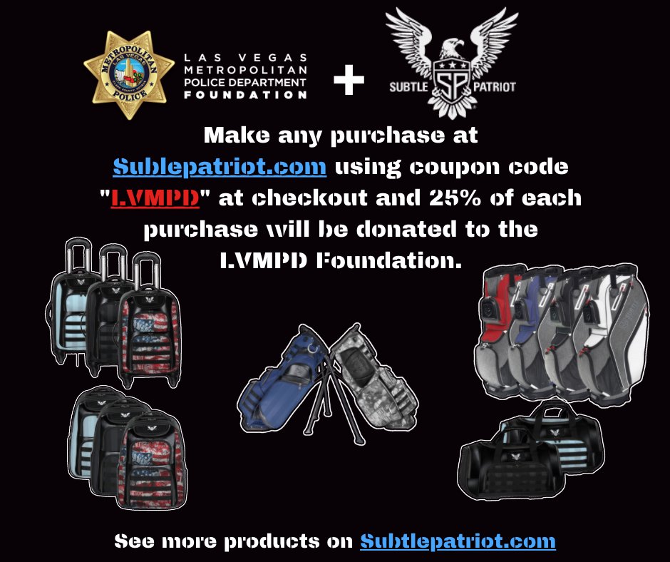 LVMPDFoundation's tweet photo. Now through November 30, use code LVMPD when you shop at https://t.co/eoxNz7DG80 and 25% of each purchase will be donated to the LVMPD Foundation. Your donations help us fund programs and initiatives that help keep Southern NV safe. https://t.co/MC1lftl0CV