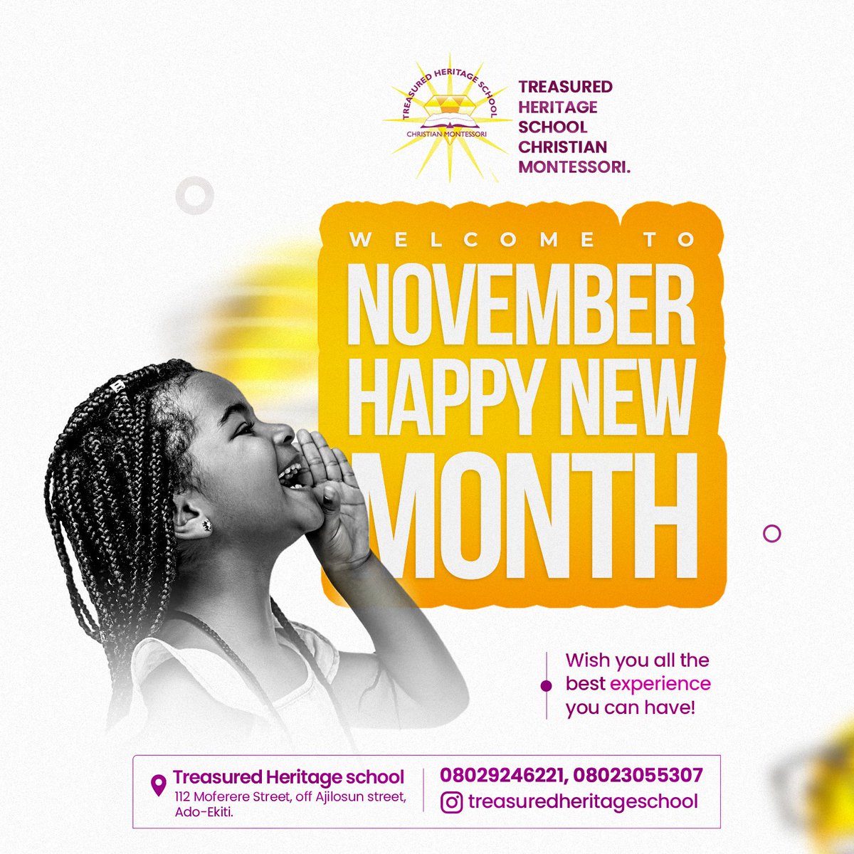 Welcome to the Month of November.

May His blessings be sufficient for you in the month.

Happy New Month.

Cheers.

#school #learning #education #classroom #teaching #learners #teacher  #children #educators #child #Tuesday #November #schoollife
#THS #SchoolinAdo #AdoEkiti