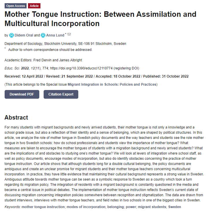 Teaching that Matters for Migrant Students (TEAMS) tweet media