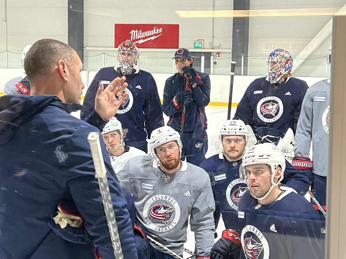 RT @DMaetzMedia: Images from first #CBJ practice in Helsinki this morning. https://t.co/CdbGczYcqU