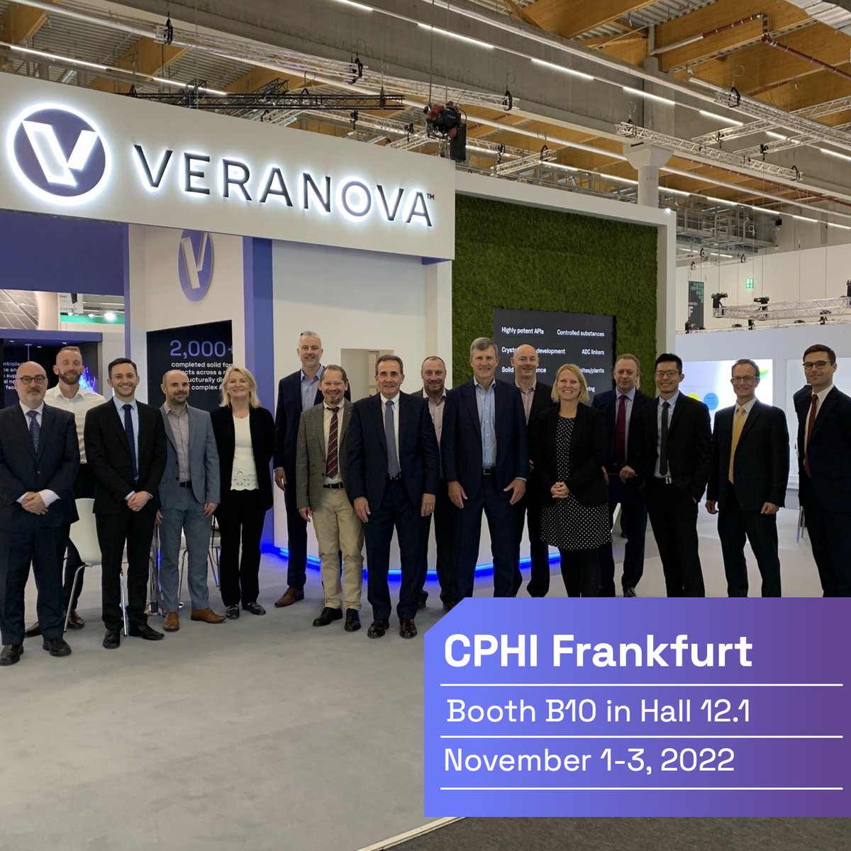 Veranova_life's tweet photo. We’ve landed! The Veranova team is in Frankfurt and ready to take on @CPHI_Events for the first time as a standalone #CDMO.
Head down to hall 12.1, stand B10 to say hello to the team and learn how we can manage your complex chemistries with confidence. #CPHIWW #CPHIFrankfurt https://t.co/qoB7FlRBz5