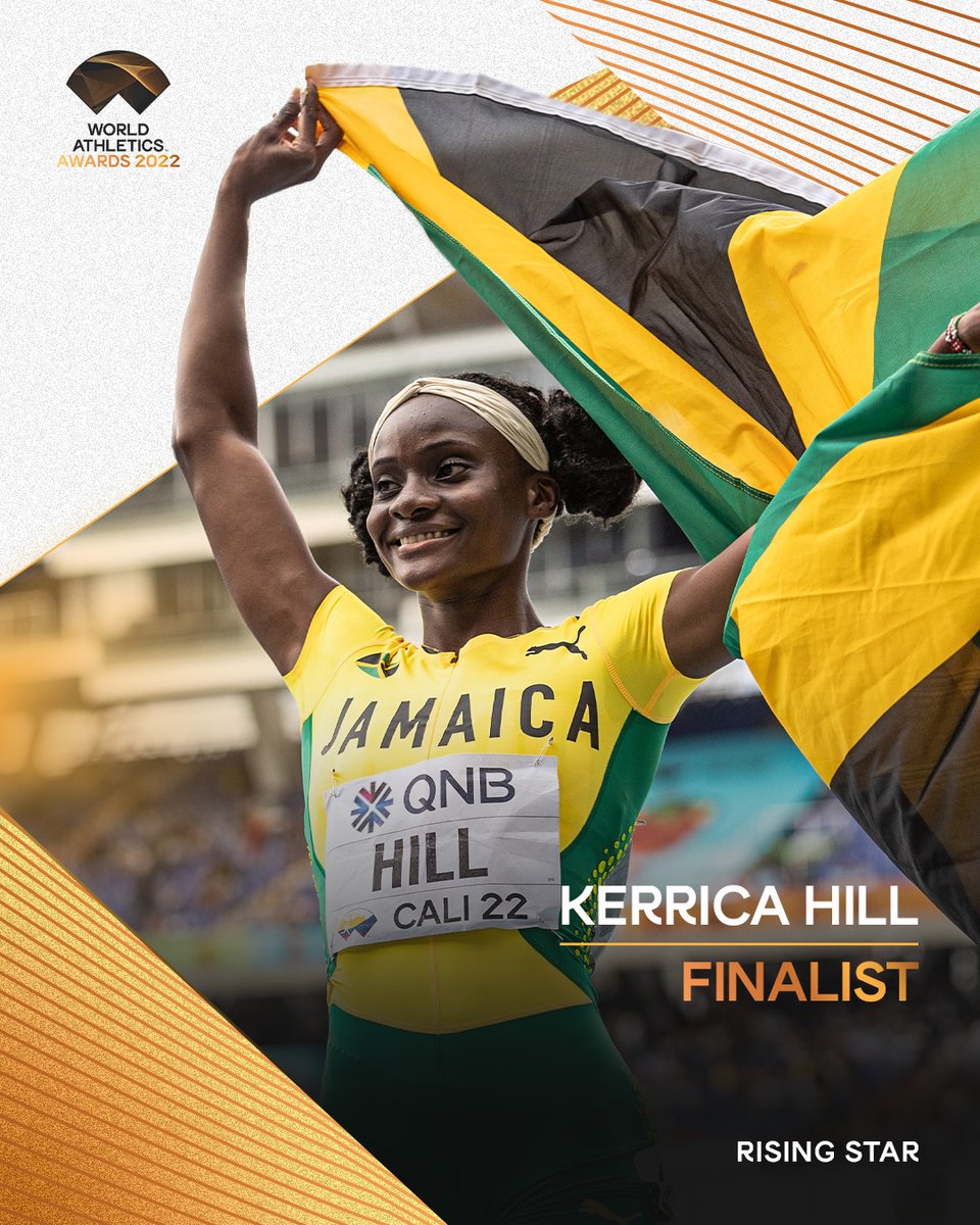 #WorldAthleticsAwards announcement!

Kerrica Hill is nominated for Female Rising Star of the Year 🇯🇲