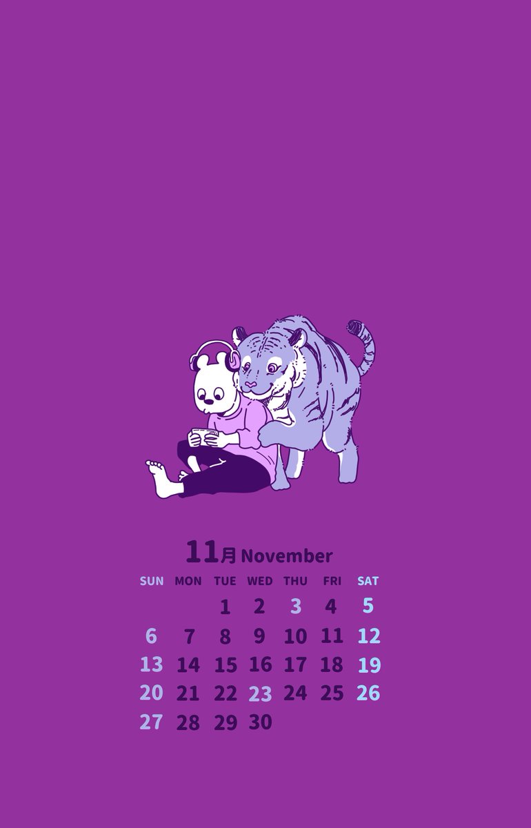 「11月のカレンダーです。#wakuta 」|wakuta│イラストレーターのイラスト