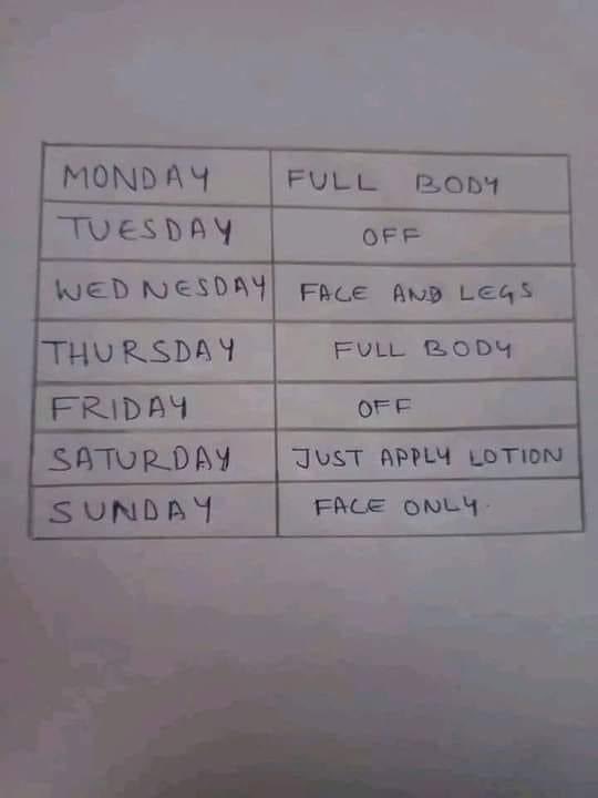 MainMasoom's tweet photo. Shower 🚿 timetable for Winter …
#save_water + #save_energy +
#save_time = #मासूम_planning 🤓 https://t.co/dPg7sQS7N5