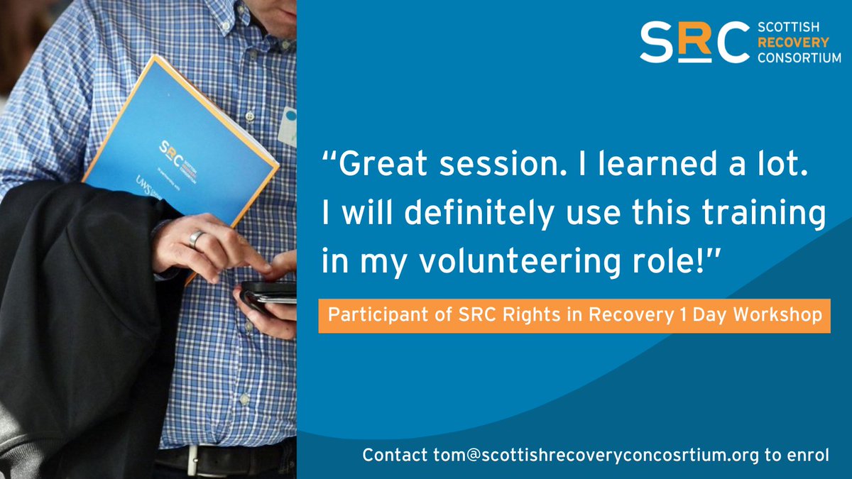 #HumanRights &amp; addiction:

Rights are universal. But for those in #recovery, it is crucial to build a knowledge of #humanrights through a recovery-focussed lens.

Want to know more? Then check out our workshops: scottishrecoveryconsortium.org/src-activity/r…

#SupportNotStigma
#NotAChoice
#AAW2022
