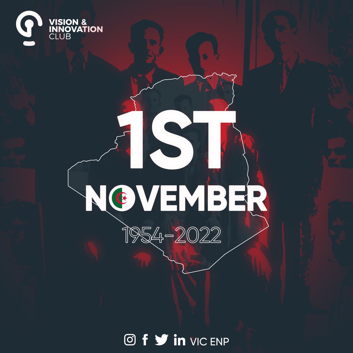 vic_enp's tweet photo. [ VIC | National revolution day ]

On this historical day we take a moment to commemorate those who sacrfied their lives for the sake of our nation's freedom.

"و يا ثورة حار فيها الزّمان و في شعبها الهادئ الثّائر"

#VIC #1erNovembre1954 https://t.co/BnCMs6kfWi