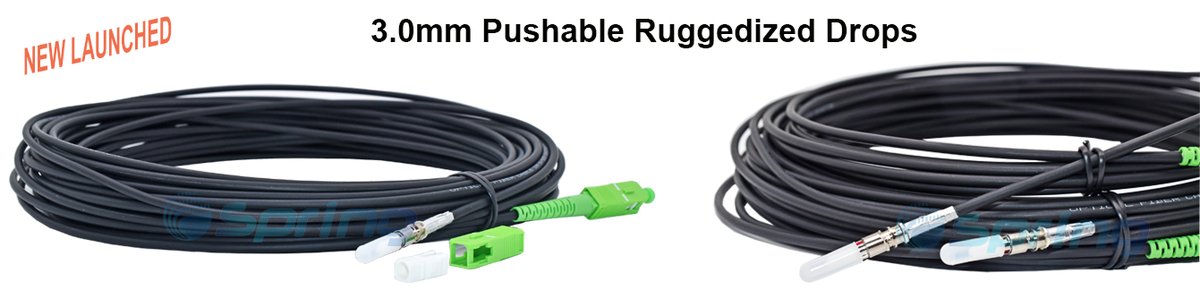 JennyFiber's tweet photo. Spring New Launched 3.0mm Rugged Round Drop cable with the Pushable Pre-terminated Connector for Pulling through Micro-ducts and Small Holes.

#pushable #rugged #ruggedized_drops #ftth #fttp #ruralbroadband #pushable_connector #pushable_patchcord #QuikPush #QuikPush_drop https://t.co/e2g1VgIAVV
