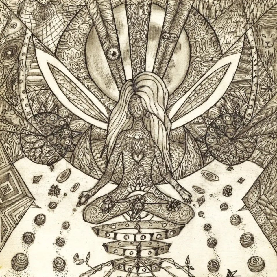 Tedrerv's tweet image. Women and nature energy 🍃💜

#NFT  #psychedelic #Pencildrawing