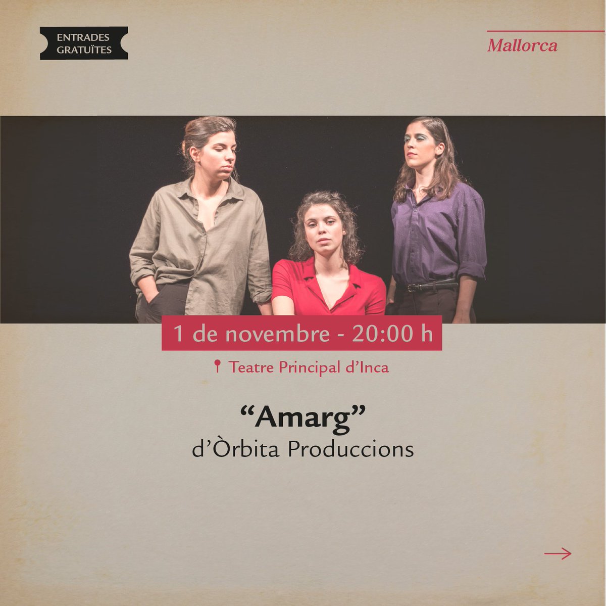 RafelGallego1's tweet photo. Això és avui @teatreinca Una de peces que més alegries ens ha donat.  Lorca, passió i memòria. Amb @onaborras, @maarina_lau i Núria Fiol, meravelloses, dirigides per @pepcerda #DiadelRecord  Memòria democràtica @MarcAndreuH @JesJuradoSegui https://t.co/PralSRqSmi