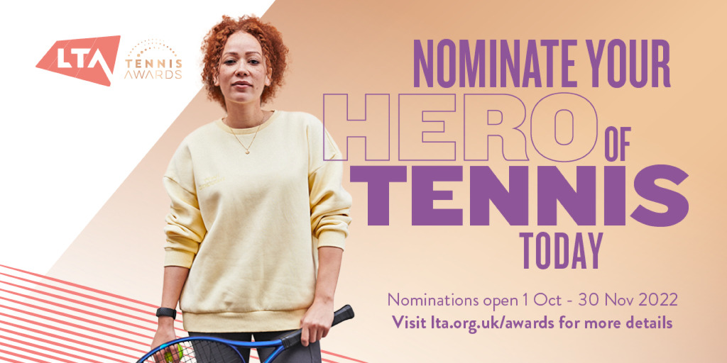 📢 LTA Tennis Awards

Nominations close on 30th November❗️

View all the info:
🌐 lta.org.uk/awards