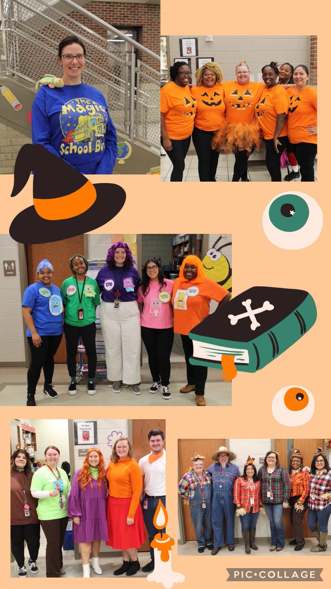 FSIAprincipal's tweet photo. Just incase you didn’t recognize the @GCSS_FS in #bookcharacterday costumes on #Halloween, their new gift of personalized name tags will help you! #culturematters #teachersmatter #loveyourstaff 👻🎃🔴🐘 Which team wore it best? https://t.co/5NW4QS2G31