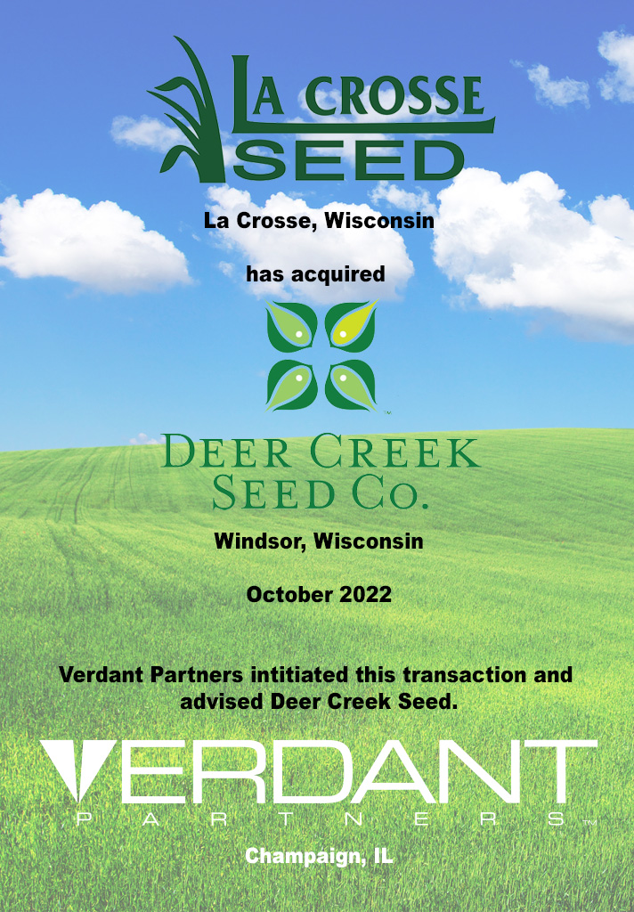 Verdant M&amp;A Update: La Crosse Seed Acquires Deer Creek Seed - mailchi.mp/verdantpartner…