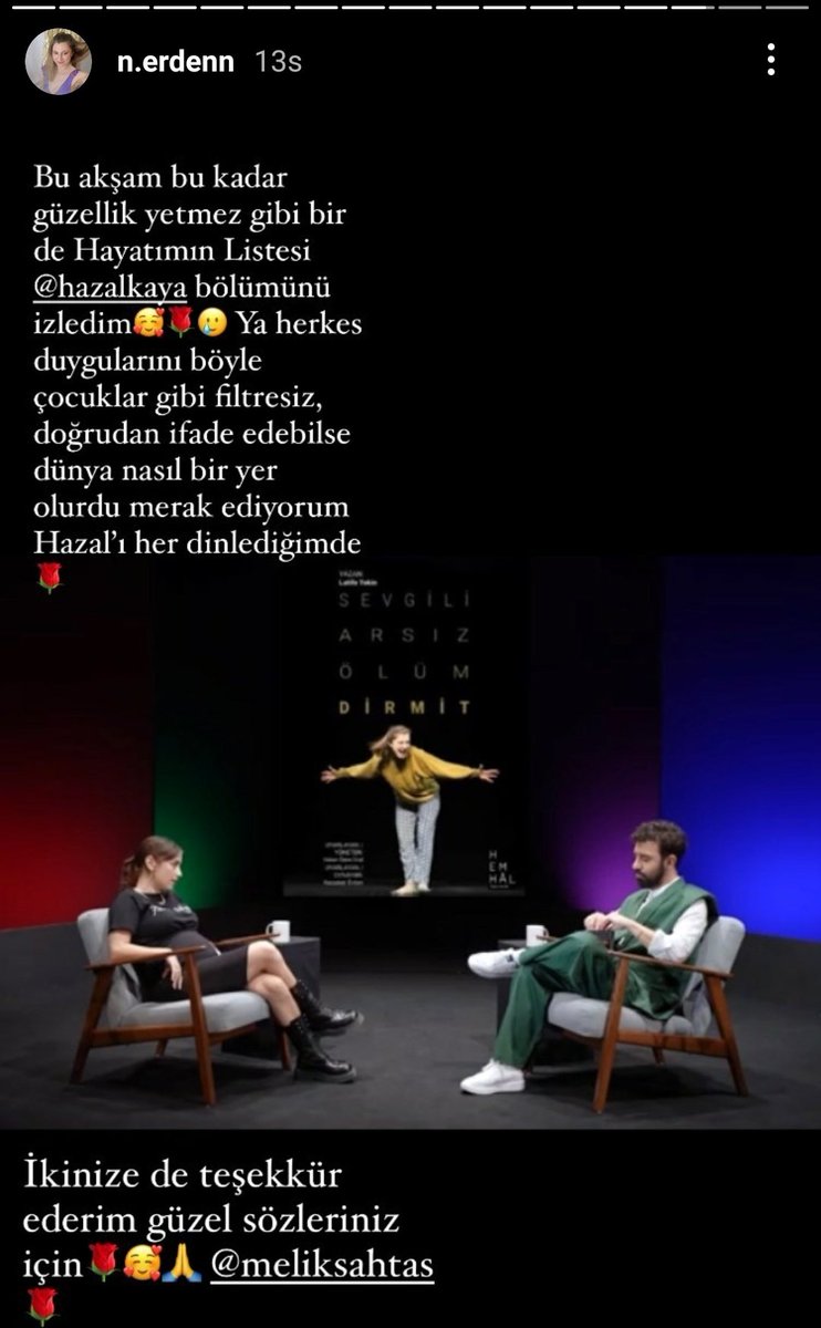 Sizi yerim😍 Programı izlediğimde de ben de aynı şeyi düşündüm. Duygularını,övgülerini, fikirlerini herkes böyle ifade etse👌🏻♥️