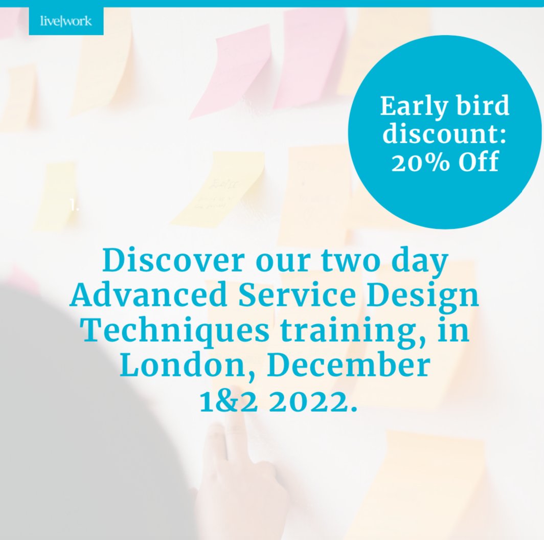 We are thrilled to announce that our 2-day Advanced Service Design Techniques training December 1-2 in London this year. 

Apply with the early bird discount before November 14th, to get 20% off using the code: LW_20.

Grab early bird tickets: lnkd.in/dfPYhCHx