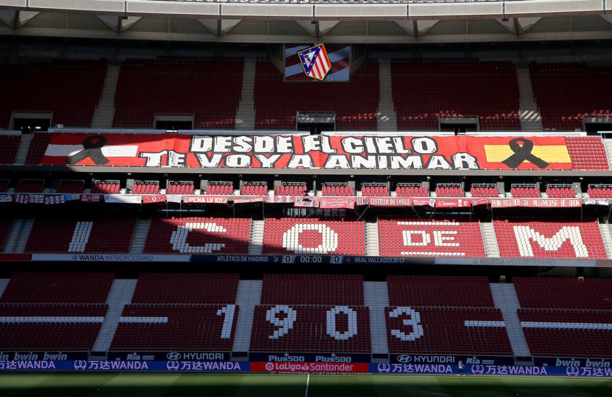 🙏🏻 Un recuerdo especial para todos los atléticos que nos acompañan desde el tercer anfiteatro. Os echamos de menos.