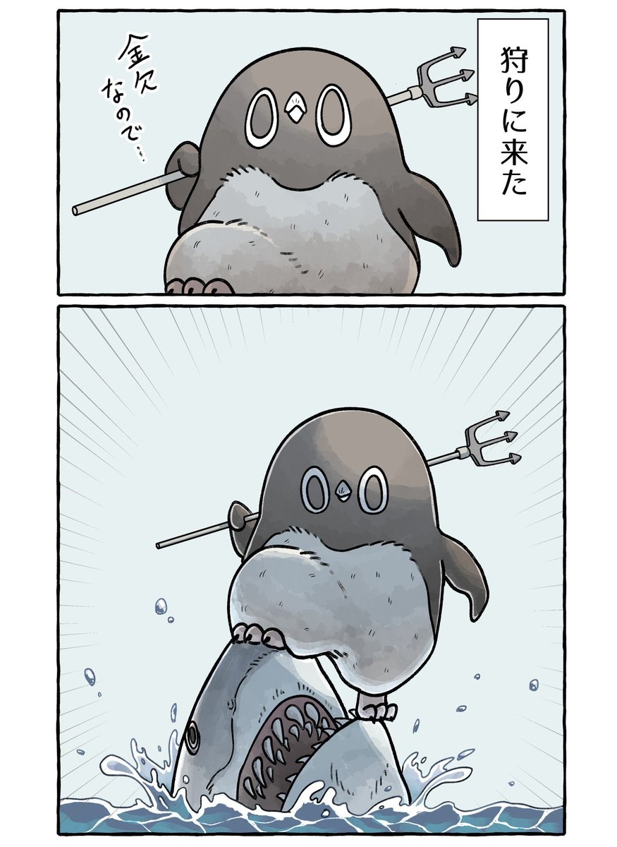 サメに遭遇したアデリーペンギン。絶体絶命…!?
続くペェン🦈
#漫画 #イラスト #アデリーペンギン 
