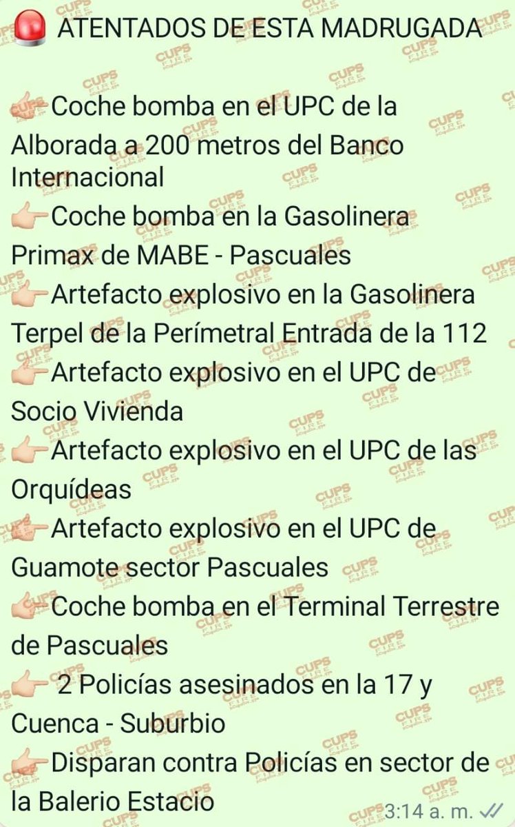 omaridrovo's tweet photo. Se han dado varios atentados con coches bombas en #Guayaquil y #Esmeraldas esta madrugada, a parte han matado a 2 policías. Hay muchos familiares afuera de la Penitenciaría del Litoral preocupados por que algo grande va a pasar, y el infeliz de Lasso se fue de VACACIONES!! 🤬😠. https://t.co/7cRuacyVTE