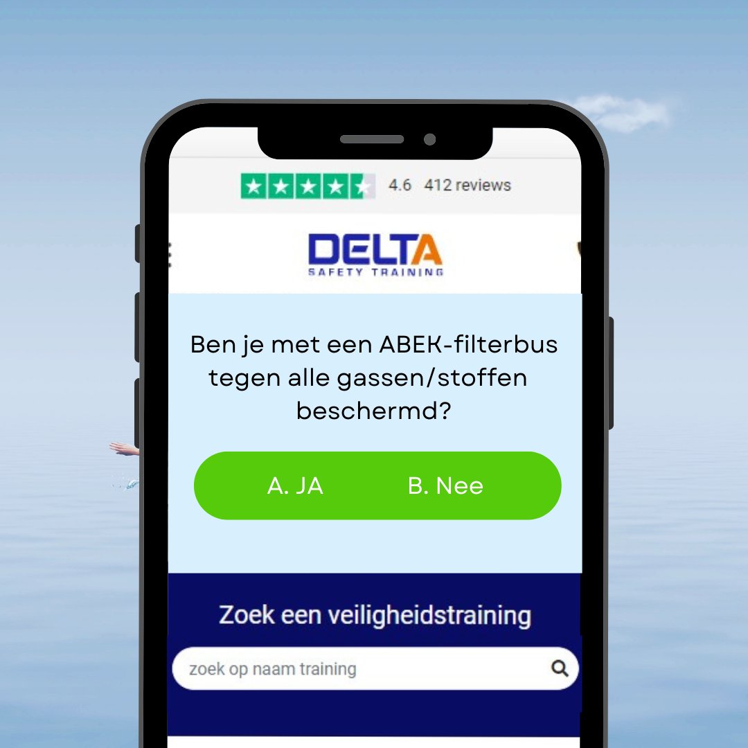 Weet jij of je met een ABEK-filterbus (afhankelijke adembescherming) beschermd bent tegen alle gassen/stoffen? Kies één van de onderstaande opties en check daarna of je het goed had door op onderstaande link te klikken! bit.ly/3h2rBBJ