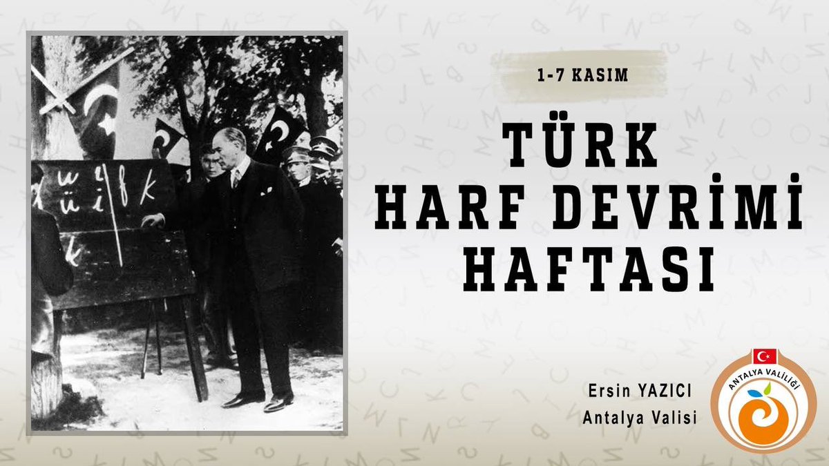 "Bizim uyumlu, zengin dilimiz yeni Türk Harfleriyle kendini gösterecektir."
-Mustafa Kemal Atatürk 

Yeni Türk Harflerinin kabulünün 94’üncü yıl dönümünde, modern eğitimin temellerinin atıldığı “Türk Harf Devrimi Haftası” kutlu olsun.