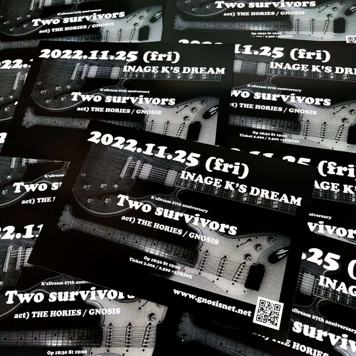 suzuki_gnosis's tweet photo. GNOSIS NEXT LIVE！！！
2022.11.25(fri)稲毛K'S DREAM
[K’sDream 27th anniversary] 
[Two survivors] 
  
THE HORIES 
GNOSIS 
  
OPEN:18:30/START:19:00 
ADV:2.000yen/DOOR:2.500yen(+2DRINK) https://t.co/LsT2bJLFys