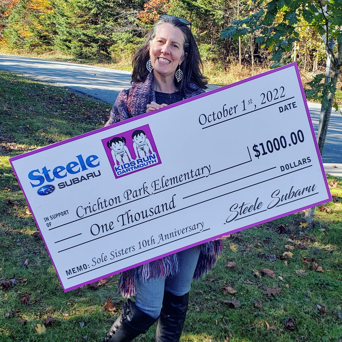 Thanks to <a href="/steelesubaru/">Steele Subaru</a>,  <a href="/solesistersrace/">Sole Sisters Race</a> and @epiccanadianrace we are starting our tour of schools this week in which we are giving $7,000.00 to four schools from Sole Sisters and Epic Canadian Run for Canada's STEELE SUBARU KIDS RUN DARTMOUTH.