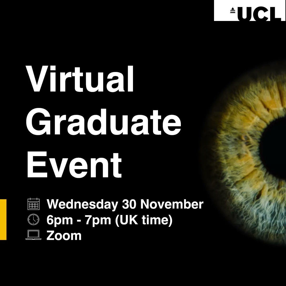Want to learn more about the #Orthoptics (pre-registration) MSc programme taught @UCLeye? Bookings are open for our Virtual Graduate Open Day. Hear from programme directors about this fast-track course to become an orthoptist. Book your place here: bit.ly/3Dt53BF