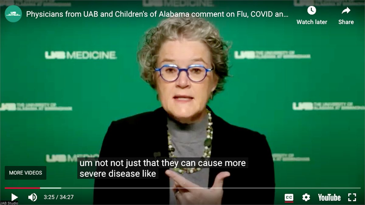 <a href="/DrJeanneM/">Jeanne Marrazzo</a> cautions that a “triple-demic” of respiratory diseases (RSV, influenza &amp; #COVID19) may converge this winter. We’re currently seeing increasing flu hospitalizations and RSV; we may experience a new variant of #COVID19 in the months ahead. 

loom.ly/gRyHnoE