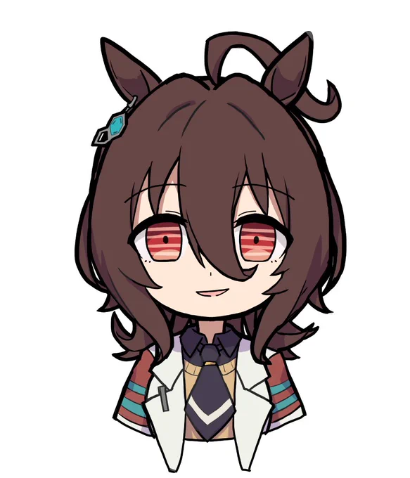 これはスペちゃんのパーツを流用して描いたタキオン 