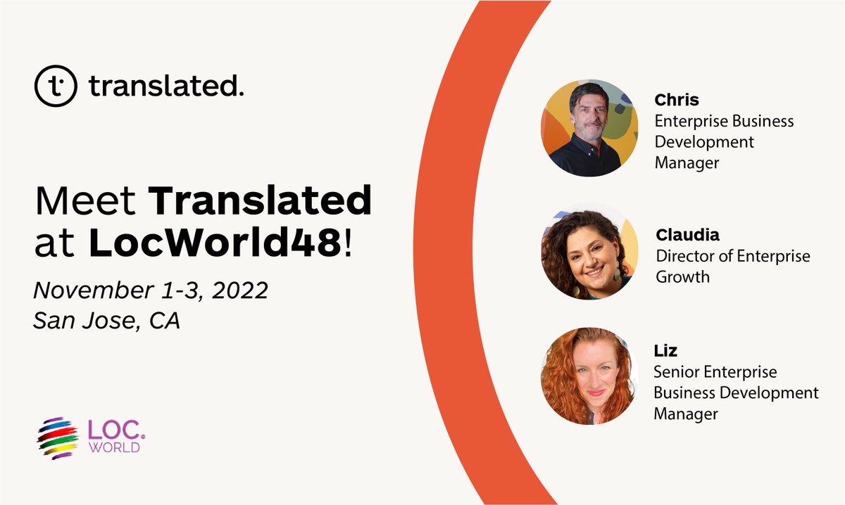 Attending #LocWorld48? We’ll be there to share some of the advanced techniques and strategies we’ve developed to face the challenging projects we’ve been working on. Look for Chris Thomas, <a href="/ClaudiaDL84/">Claudia Di Lorenzo</a>, and <a href="/LizMarsi/">Liz Dunn Marsi</a> to learn more about our AI-powered creative solutions!