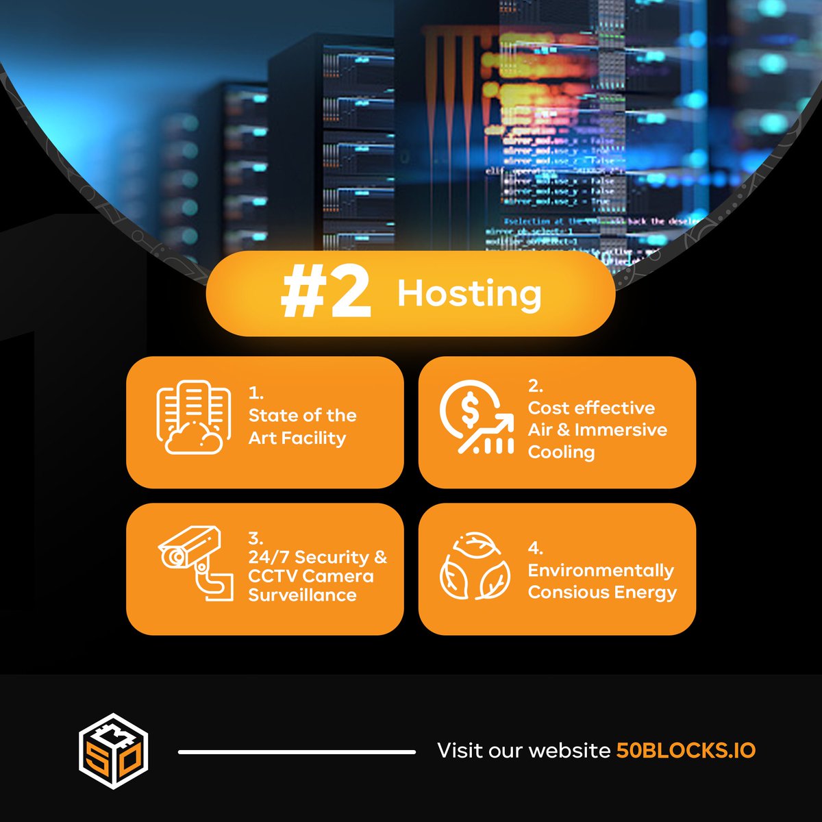 fiftyblocks's tweet photo. What we offer:

1: Hardware
2: Hosting
3: Service

Three easy steps and your on your way to a second revenue stream!

Own your hardware, select your preffered hosting and benifit from our service for simple cost effective mining!

Explore Now : https://t.co/6QBGl8CyuA https://t.co/InuM3TzePH