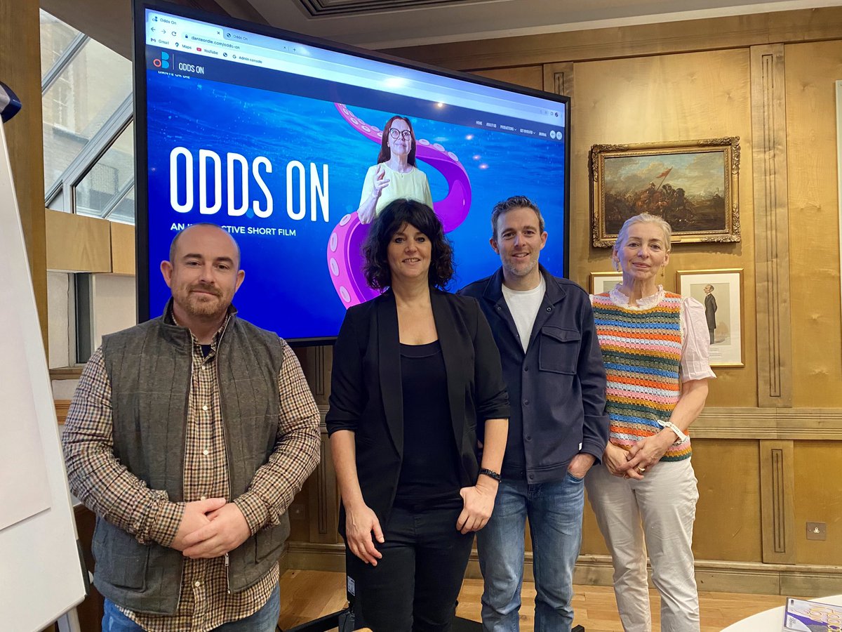 Speechless and impressed by ⁦<a href="/danteordie/">Dante or Die</a>⁩ ‘Odds On’ film about Gambling Disorder. 
We just screened it for our clinic’s Away Day having fed into the making of the film over the past two years. Brilliant  animation. Great work from  ⁦<a href="/owenbaily1982/">Owen Baily</a>⁩ Powerful film.