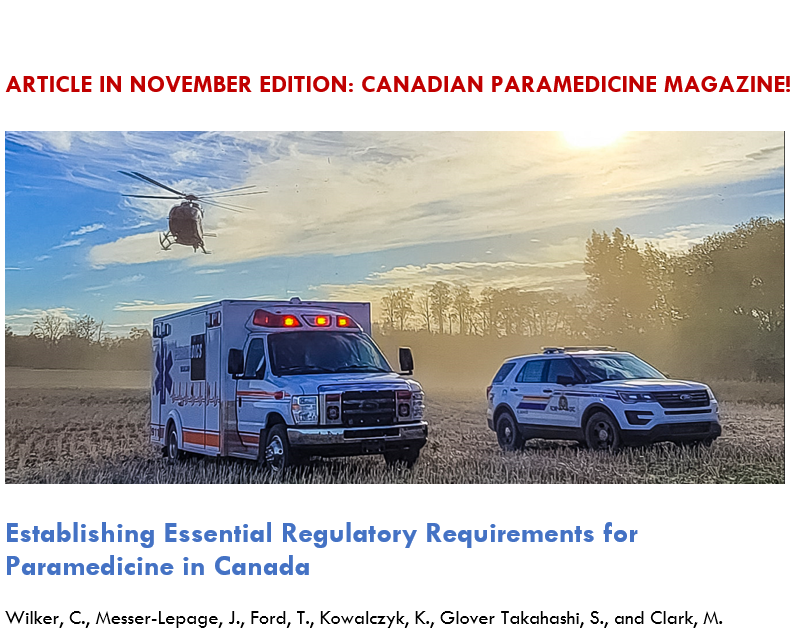 copr_ocrp's tweet photo. In the coming days, #paramedics will be invited to participate in a national online consultation #survey to help verify and confirm the content in the Pan-Canadian Essential Regulatory Requirements (PERRs). (cont in comments) https://t.co/n7K50gcOw6
