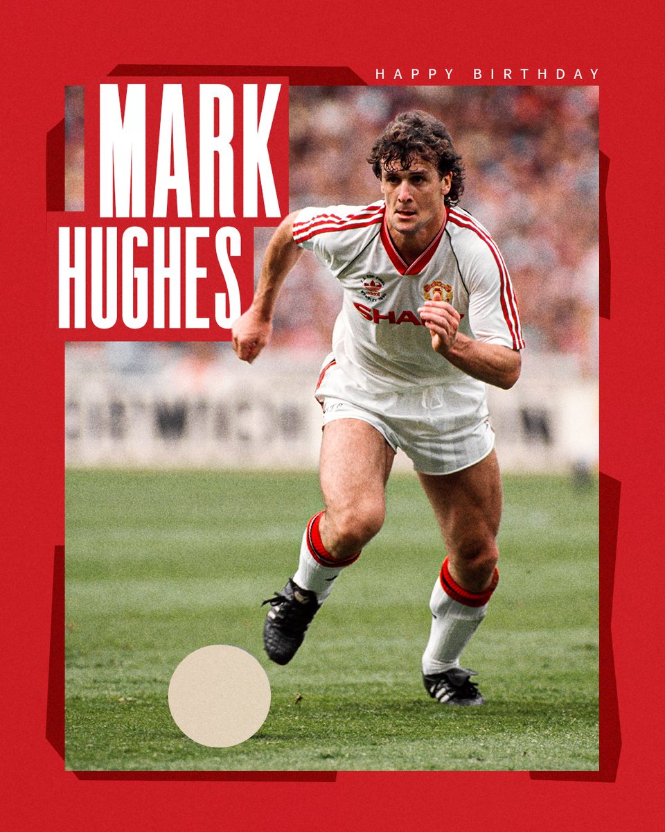 4  6  7  appearances  1  6  3  goals Join us in wishing United legend Mark Hughes a happy birthday!  