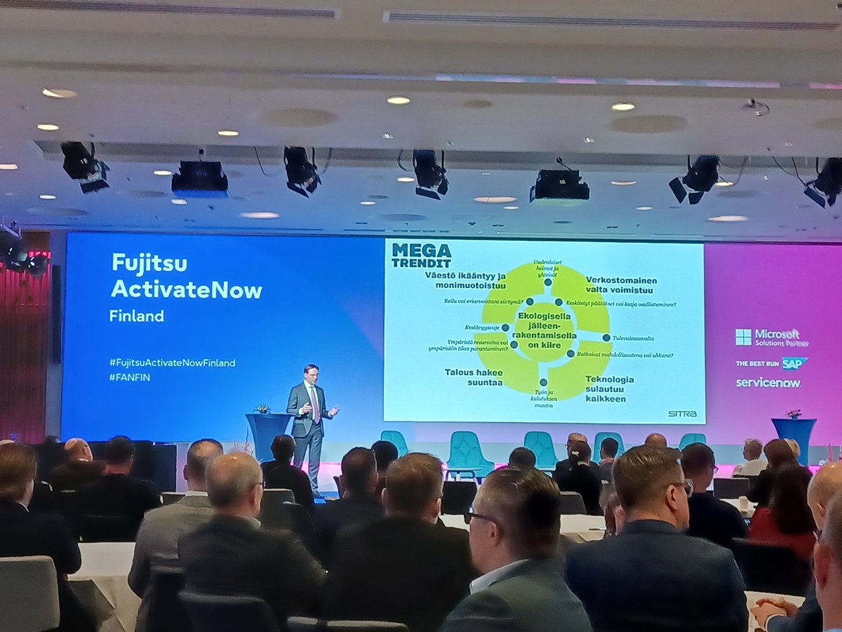 "Ennen valta kulminoitui kolmijakoon SAK, EK ja Suomen hallitus. Nykyään vallankäyttö on paljon verkostomaisempaa mm. Somen myötä" sanoo <a href="/jyrkikatainen/">Jyrki Katainen</a> Fujitsu ActivateNow -tilaisuudessa. 
#FujitsuActivateNowFinland