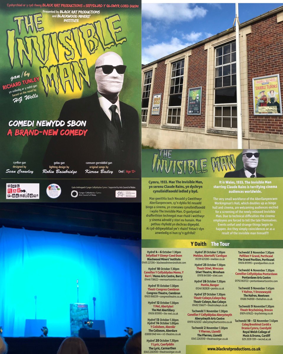We visited Creu Cymru member venue <a href="/BarryMemo/">Memo Arts Centre</a> in Barry to see @BlackRATProds The Invisible Man, a co-prod with member venue <a href="/BlackwoodMiners/">Blackwood Miners' Institute</a>, written &amp; directed by individual member Rich Tunley <a href="/ratarts/">Rich Tunley</a>. Catch the last week of the Wales tour at… (1/2)