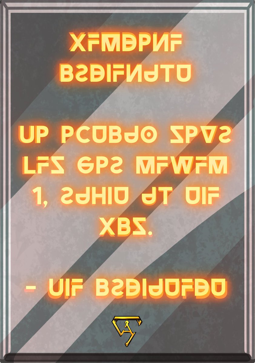 A 𝗰𝗼𝗱𝗲𝗱 𝗺𝗲𝘀𝘀𝗮𝗴𝗲  is showed on the panel.

│Will you solve it? 🗝️​

Join the 𝖌𝖚𝖎𝖑𝖉 to get a hint: discord.gg/archem