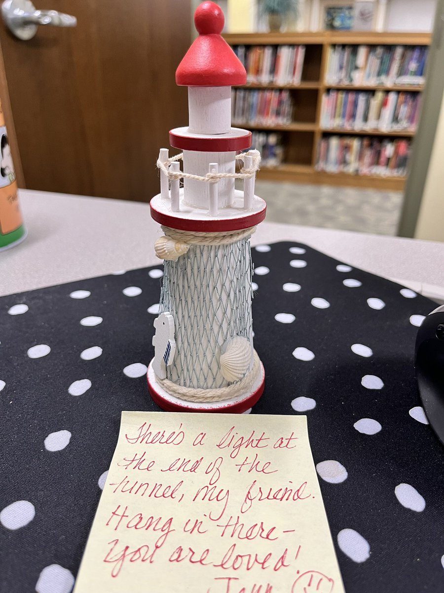It’s lovely when a day starts with kindness. Yesterday school was tough. This morning I came in to find this lovely reminder from a friend on my desk. #imnotcrying #kindness #schoollibrary #librarylife