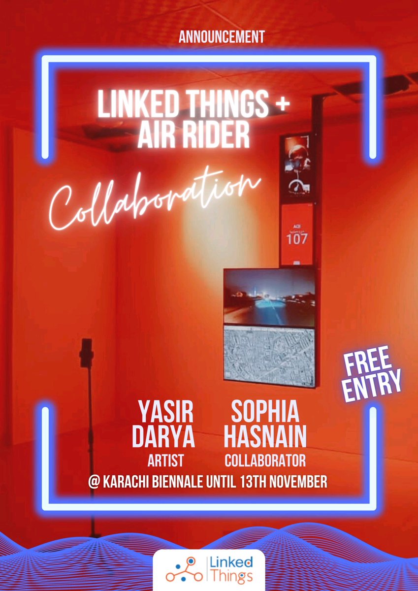 We are a part of #KarachiBiennale mixing art with tech. This collaboration with <a href="/ooot/">yasir यासिर🌾یاسر 亚西尔</a> creates a powerful impact of air quality using multimedia. Aptly being displayed at NJV School, area that regularly experiences unhealthy AQI. Go visit!