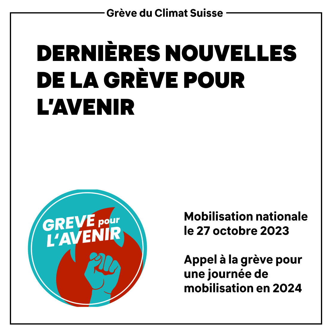 greveduclimat's tweet photo. Dernières nouvelles de la Grève pour l'Avenir
Mobilisation nationale le 27 octobre 2023
Appel à la grève pour 2024
#StrikeForFuture
#GrèvePourLAvenir https://t.co/5wugrkulQm