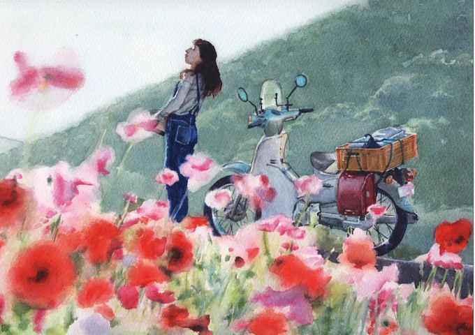 #いい単気筒の日#Watercolor 