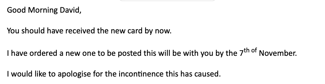 Baddiel's tweet photo. Email from my bank which is you look closely contains a small error which has made me laugh very much out loud. https://t.co/57MnPRqeIl