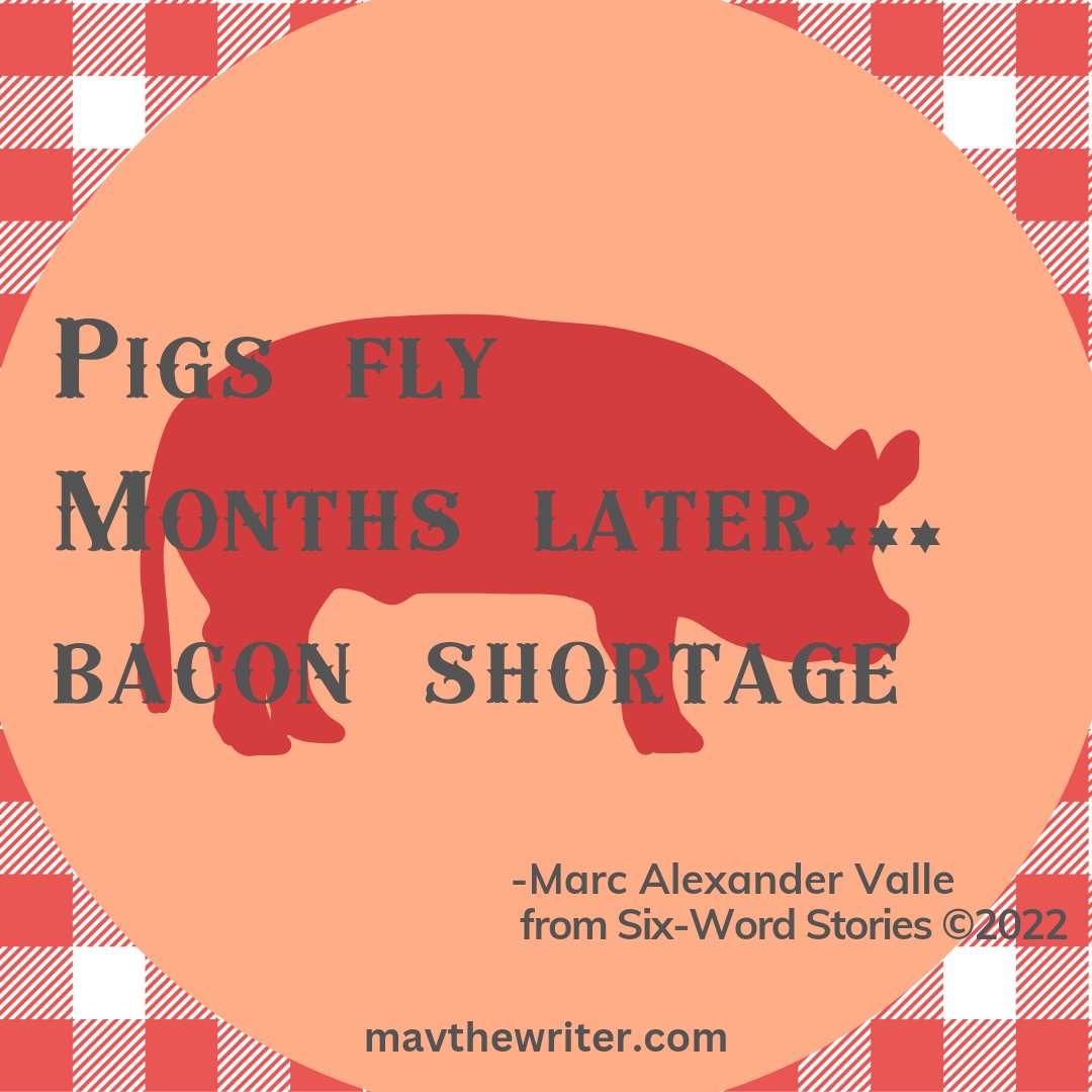mavthewriter's tweet photo. #sixwordstory #comedy #WritingCommunity #writerslift #writersoftwitter #funny #funniest #Vegan #Writer #writers #WritingLife #amwriting #amwritingfiction #sharethistweet #RetweeetPlease #RetweeetPlease #RETWEEETMEPLEASE #mavthewriter https://t.co/YeB70bVQ18