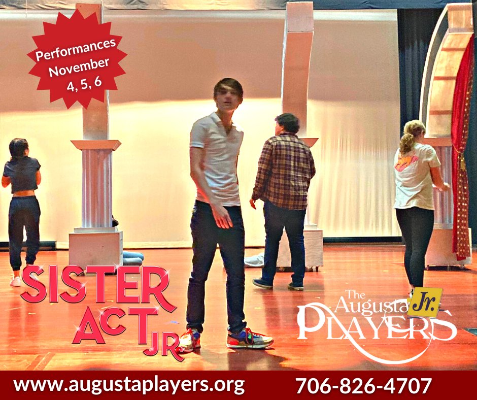 ScottSeidl's tweet photo. MORE rehearsal pics from The Augusta JR Players award-winning production of SISTER ACT JR 
Take a look AND THEN and then click the link to grab your seats for performances November 4, 5, 6 at the Kroc Center.
Tickets at info at https://t.co/lLY2TS5xpl or call 706-826-4707 https://t.co/o8Z9fk5LlT