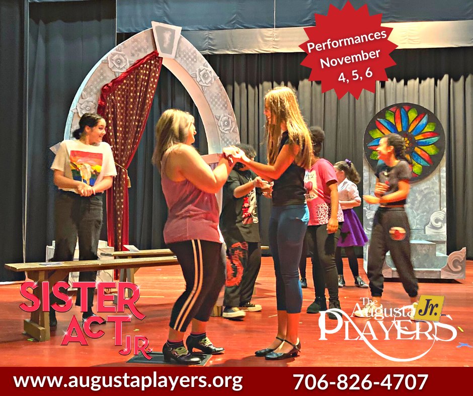 ScottSeidl's tweet photo. MORE rehearsal pics from The Augusta JR Players award-winning production of SISTER ACT JR 
Take a look AND THEN and then click the link to grab your seats for performances November 4, 5, 6 at the Kroc Center.
Tickets at info at https://t.co/lLY2TS5xpl or call 706-826-4707 https://t.co/o8Z9fk5LlT
