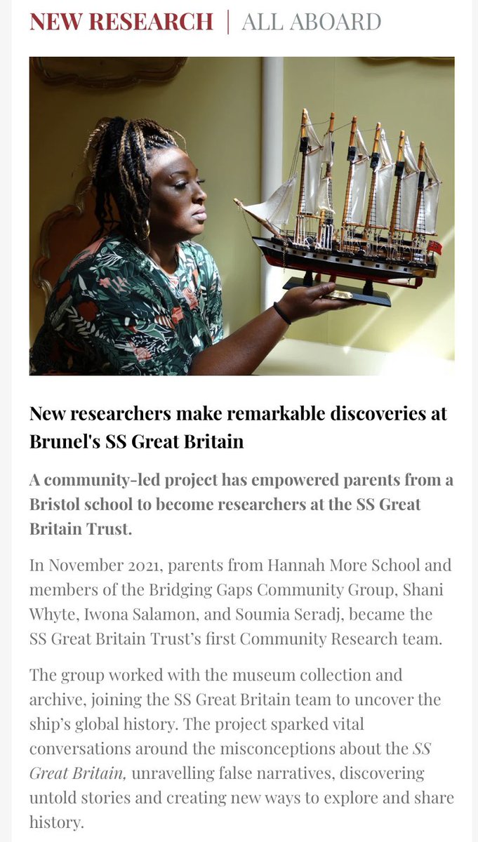 GapsBridging's tweet photo. Although our group is not active at the moment, it is fantastic to see what these wonderful women have moved on to! @thebristolmag @FriendsHannahM @HannahMorePri @SSGreatBritain https://t.co/KpJGHXHLxi