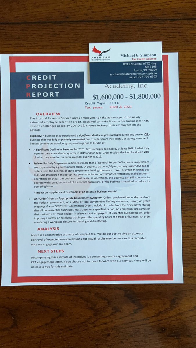 Michael96890135's tweet photo. #ERC #ERTC #nonprofits #nonprofitsofinstagram #charterschool #charterschools #charterschoolsarepublicschools #privateschools #churches #militaryschool

Here is another successful Tax Filing of Charter School in Bradenton, FL. Get Yours Today!
https://t.co/actMTQkuN3 https://t.co/Uzi4uPNdne