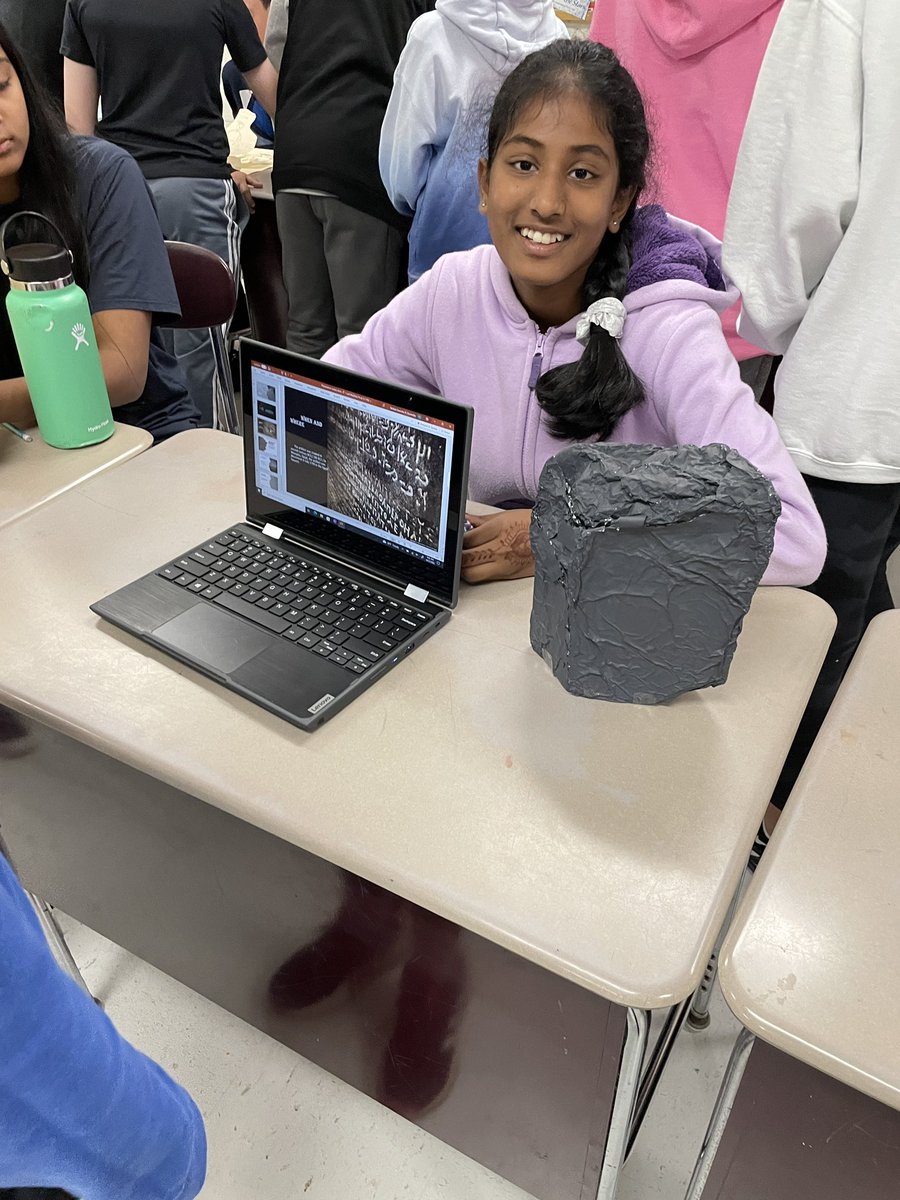 AMSHouse6D's tweet photo. On Monday our students showcased the ancient artifacts they researched and replicated in a museum walk for the other members of House D. There was a lot of great information shared and truly incredible artifact replicas! #archaeologists #history @AhernMiddle @FPS_Literacy https://t.co/YJckfxg3zU