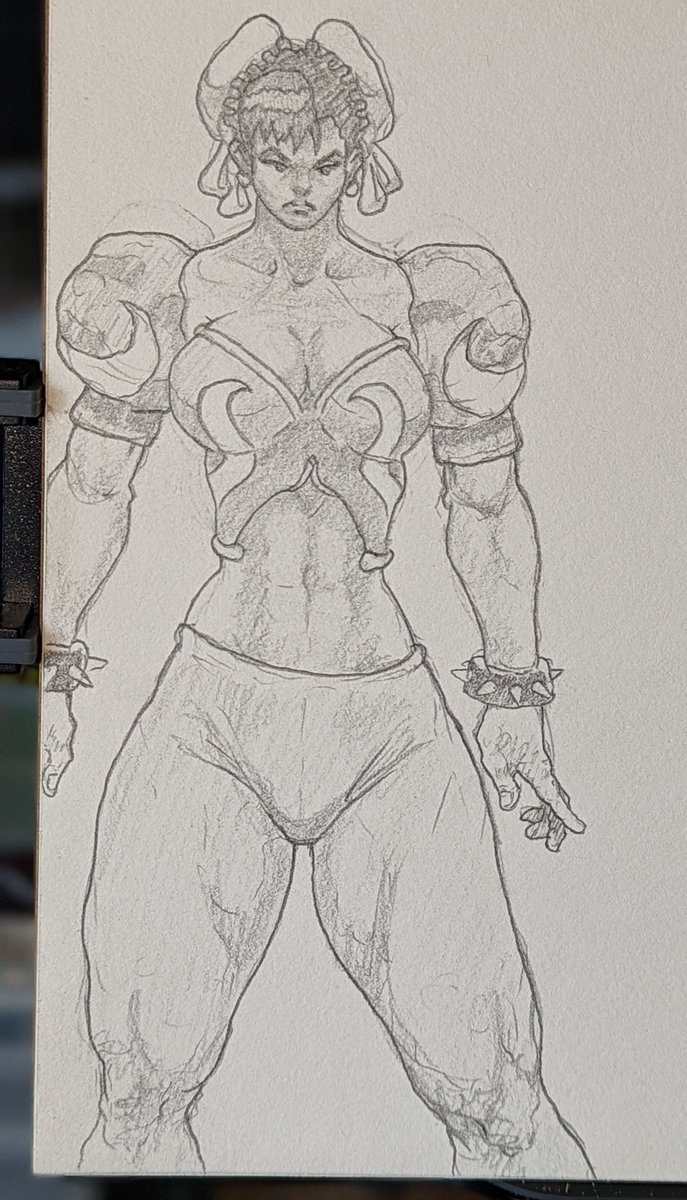 half_dead_ant's tweet photo. #chunli #capcom #streetfighter #pencilsketch #smallhead https://t.co/Vz2nR68iRc