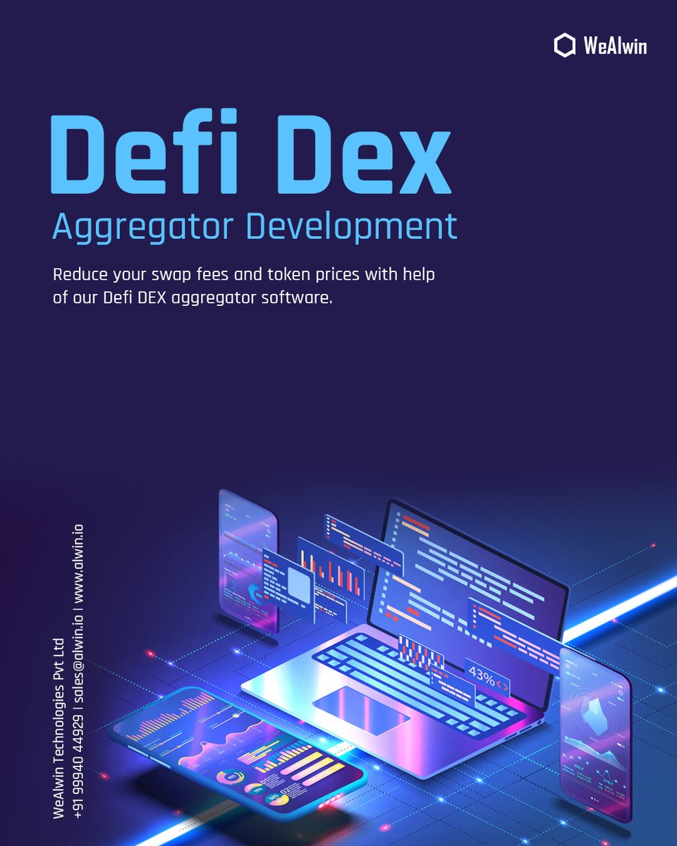 AlwinTechnology's tweet photo. Our #DEX aggregator has an architecture with customizable security features as per the business requirements.
Visit us: https://t.co/3DnPRaDpVC
Follow @AlwinTechnology
#wealwin #defi #dex #aggregator #dexaggregator #development #software #business #requirements #defidex https://t.co/87FJQedZvL